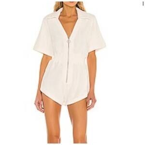 MISHA Esmeralda Terrycloth Playsuit Romper in Vanilla Size 4